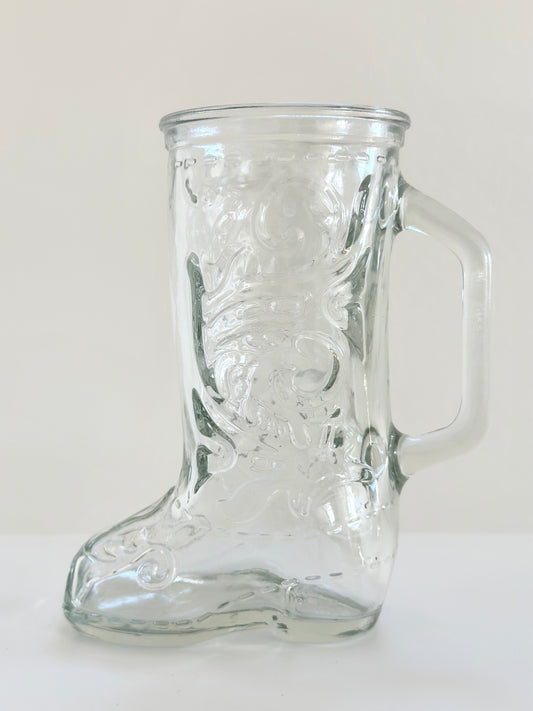 Vintage Glass Boot Mug