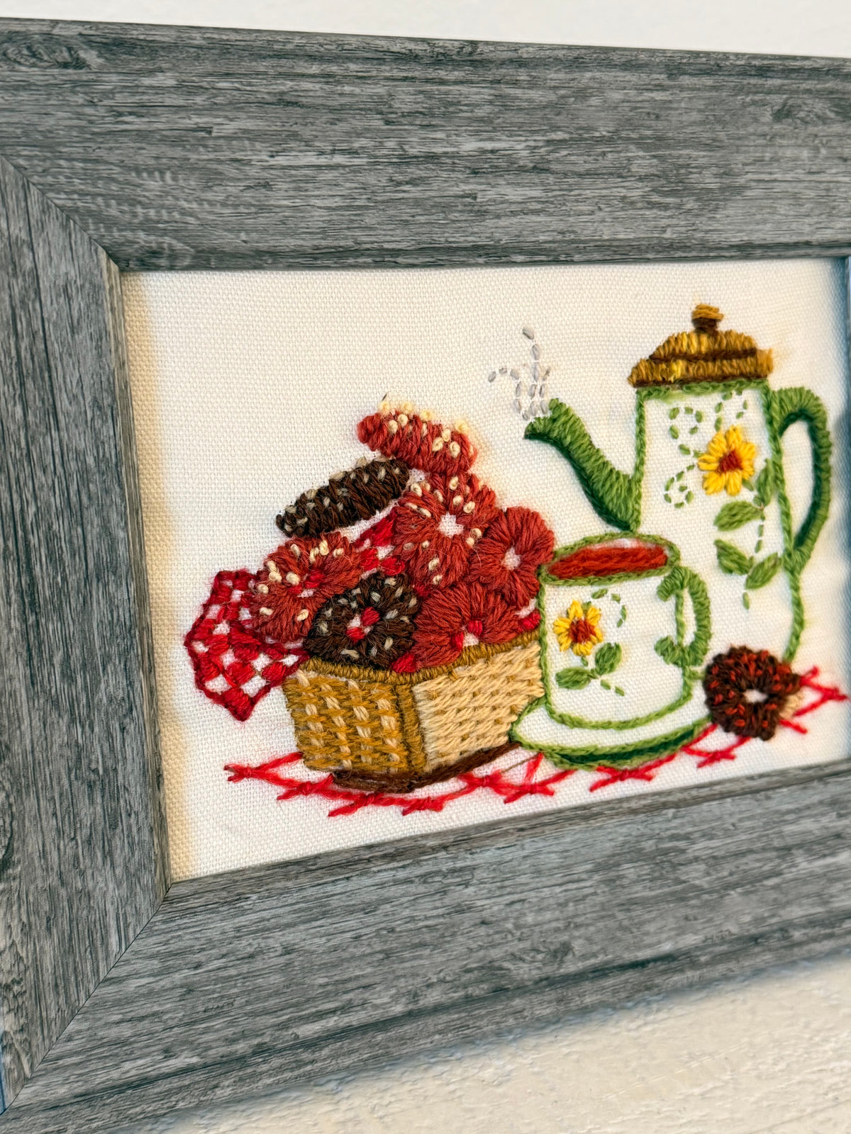 Vintage Framed Treat Crewel