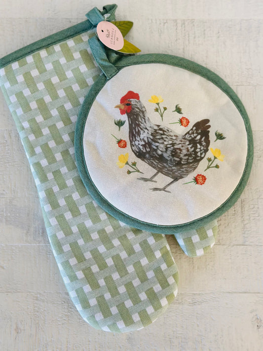 Spring Chicken Pot Holder Set