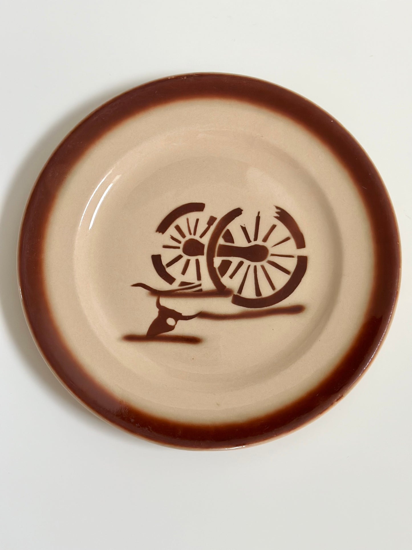 Vintage Wagon Wheel Western Plate