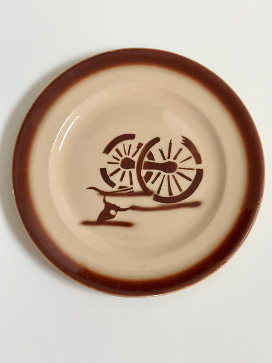 Vintage Wagon Wheel Western Plate