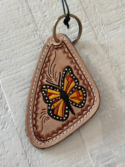 Leather Butterfly Keychain