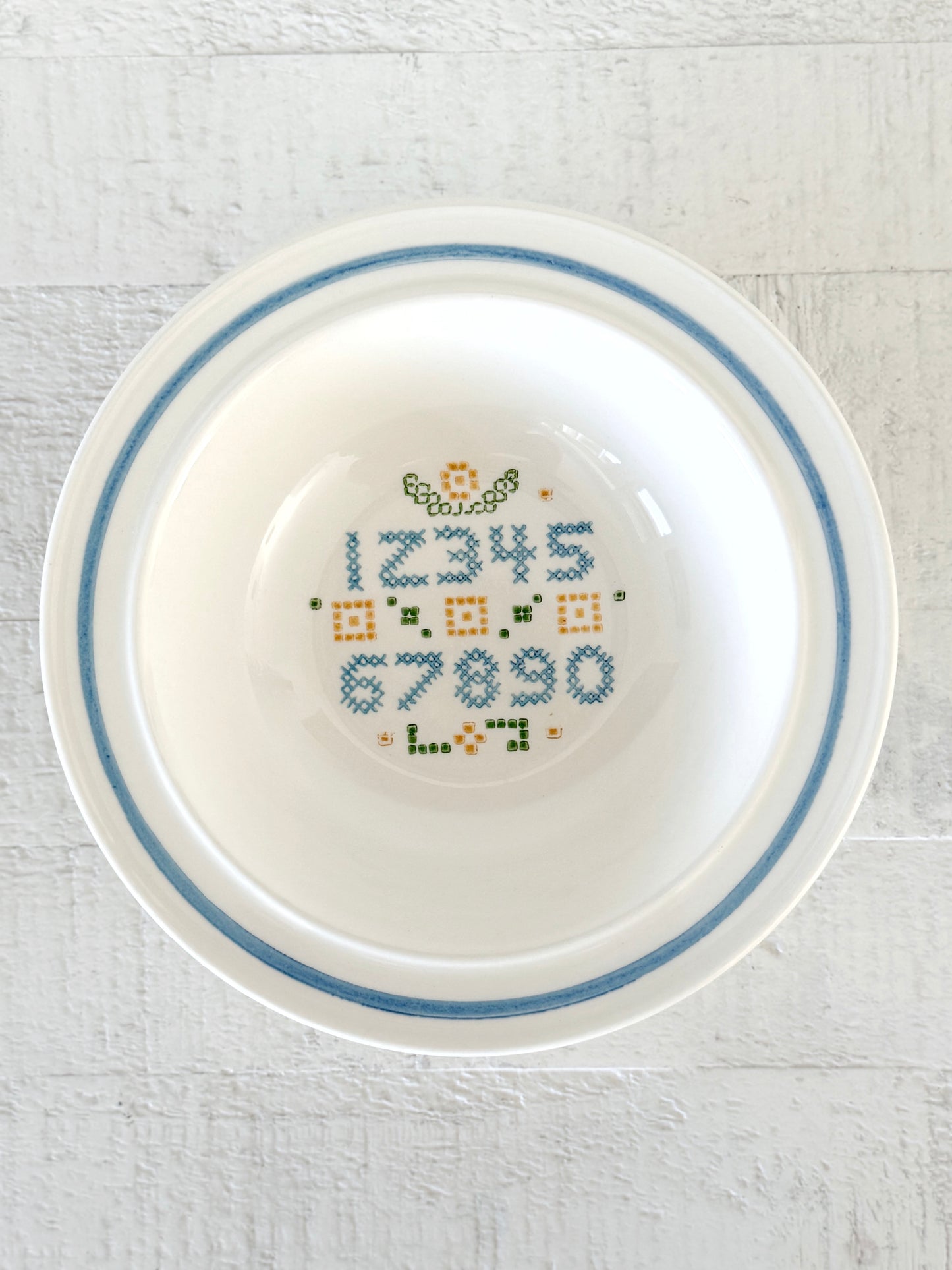 Vintage Cross Stitch Bowl