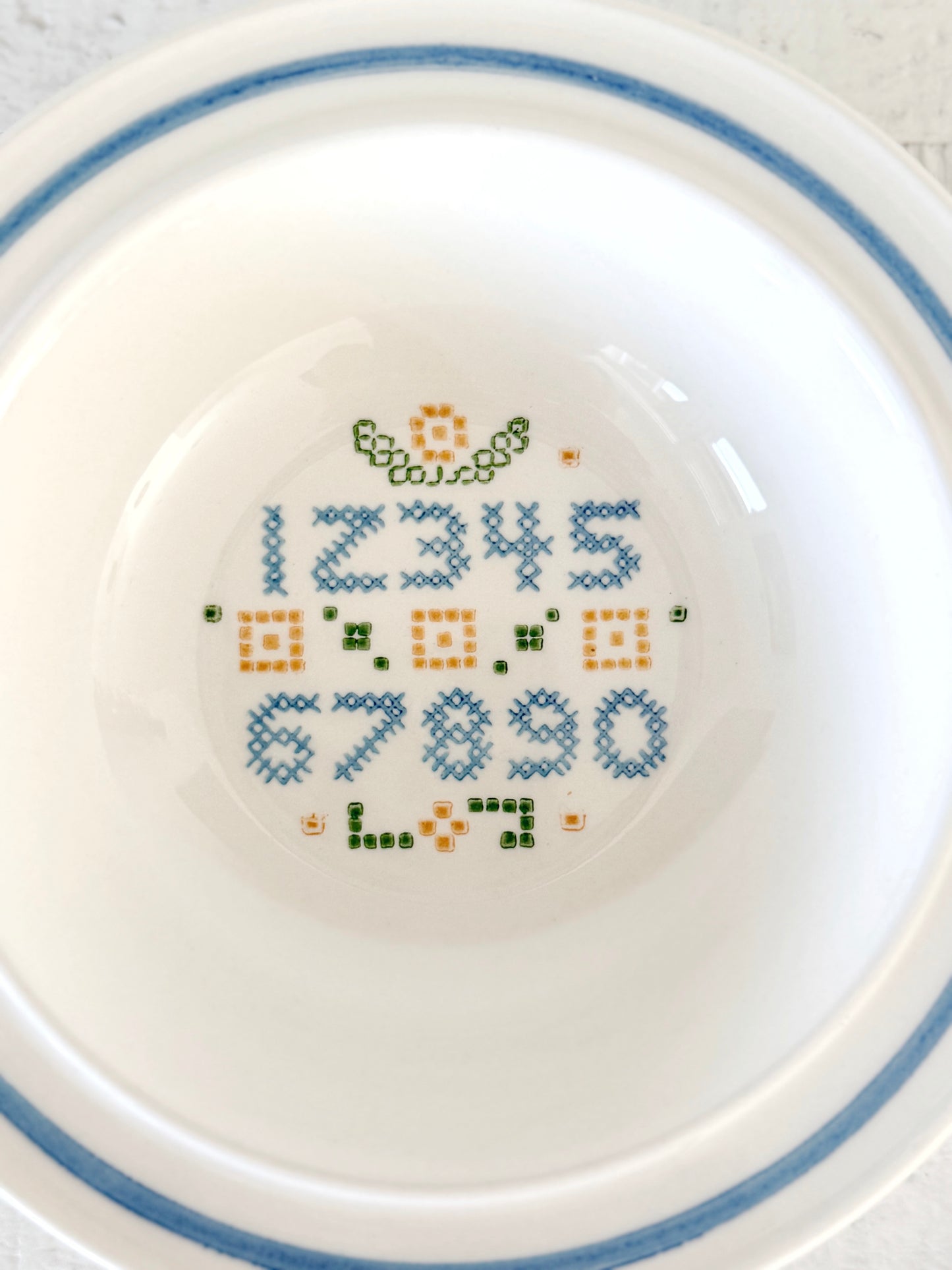 Vintage Cross Stitch Bowl