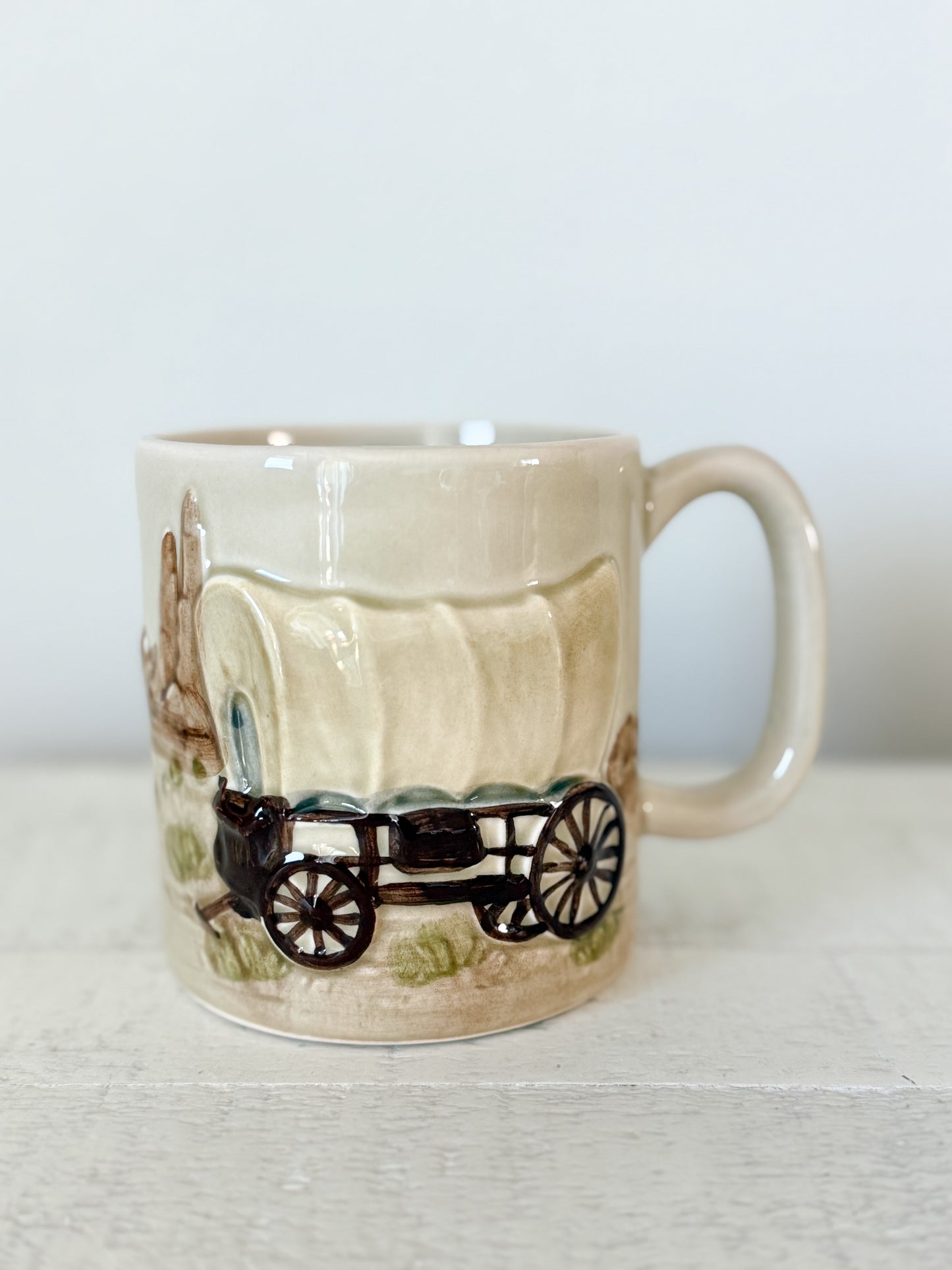 Vintage Covered Wagon Mug (read)