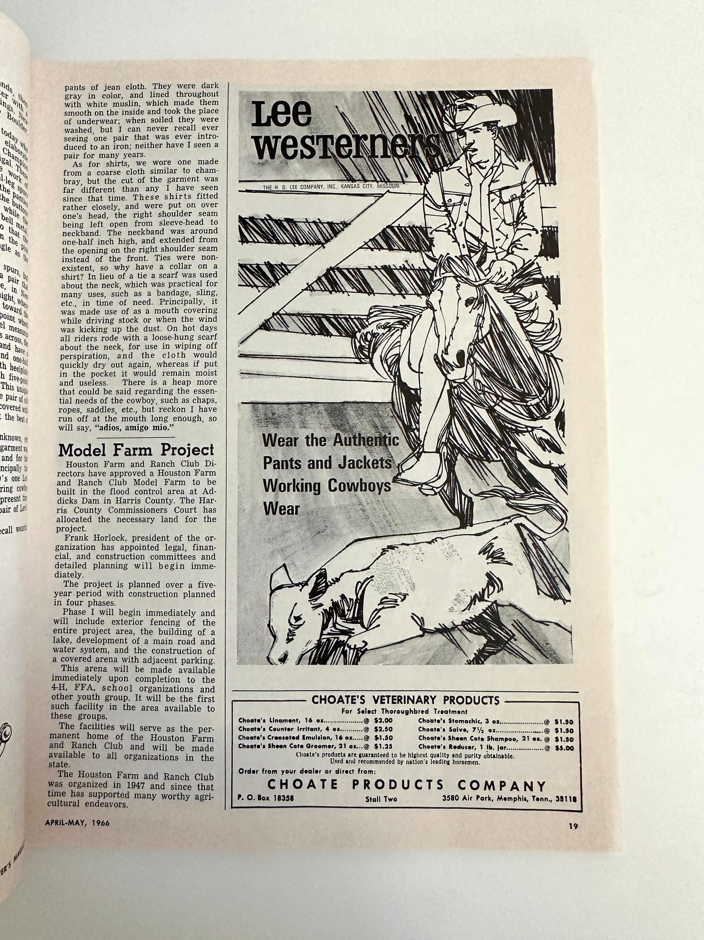 Vintage Horse Lovers Magazine 1966