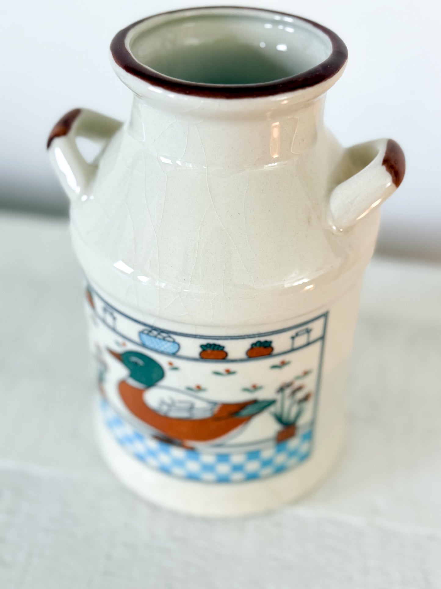Vintage Duck Milk Canister