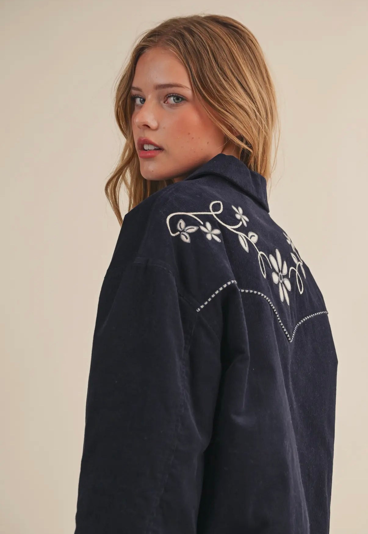 Cowgirl Corduroy Jacket (Navy)