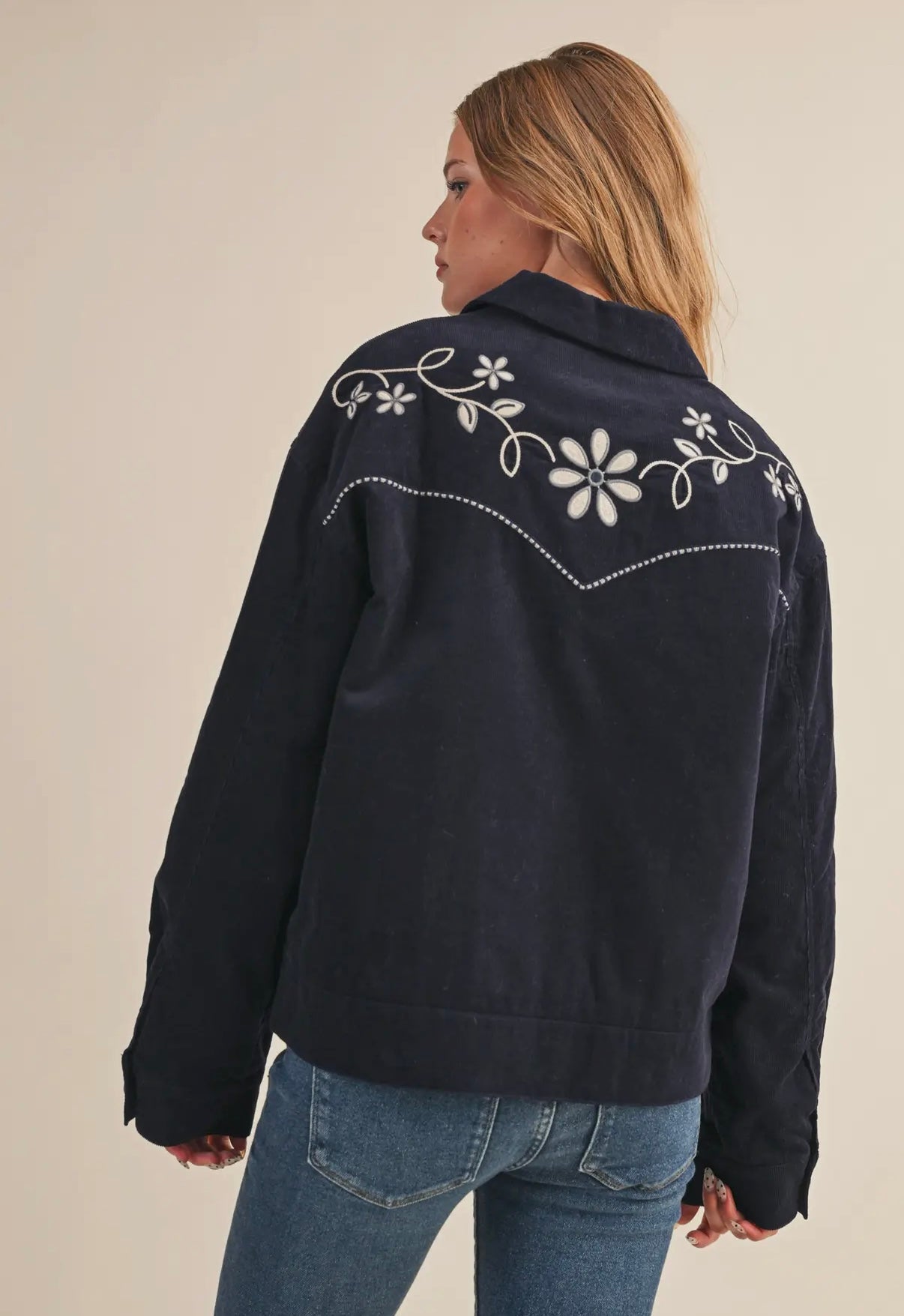 Cowgirl Corduroy Jacket (Navy)