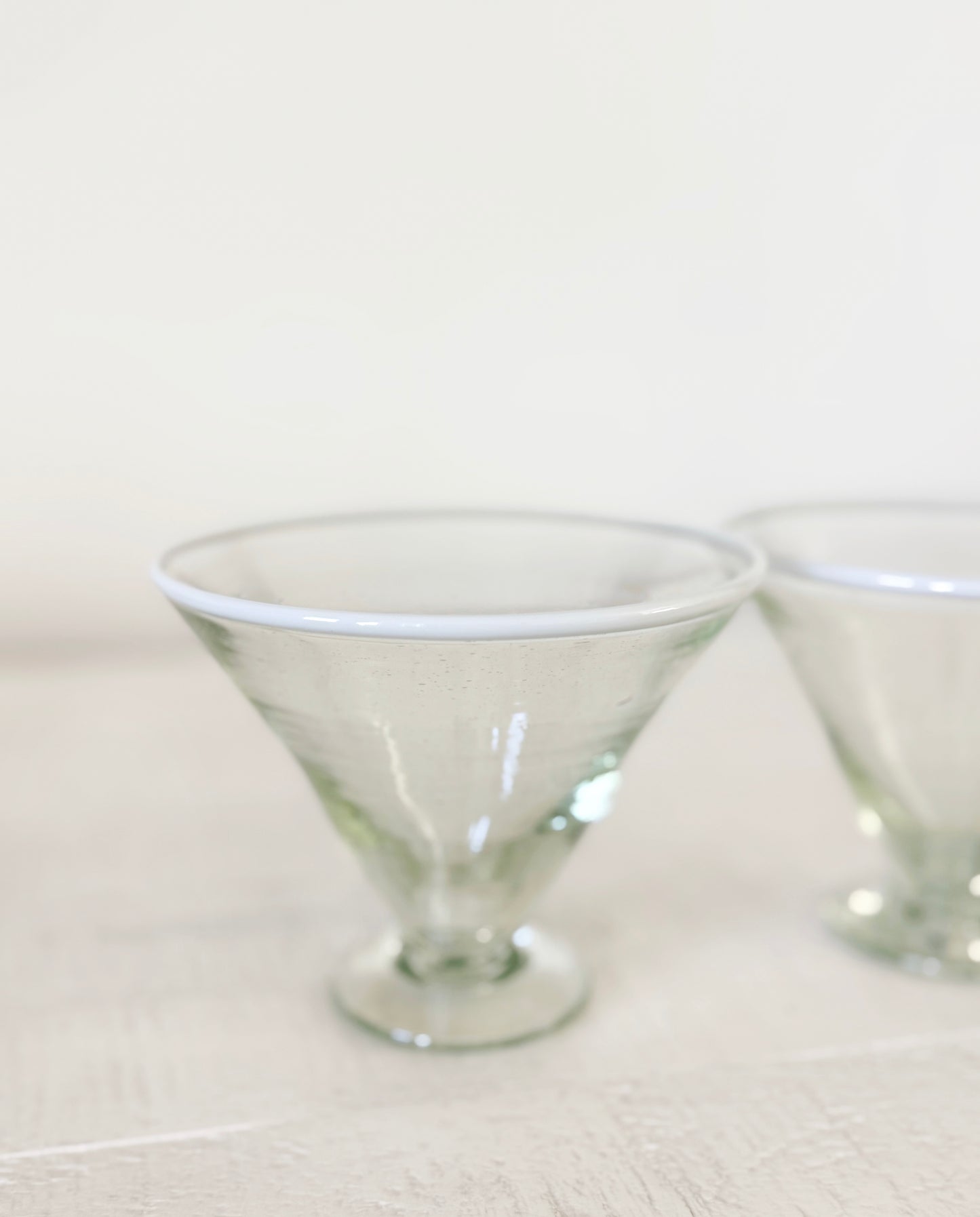 White Rim Margarita Glass Set