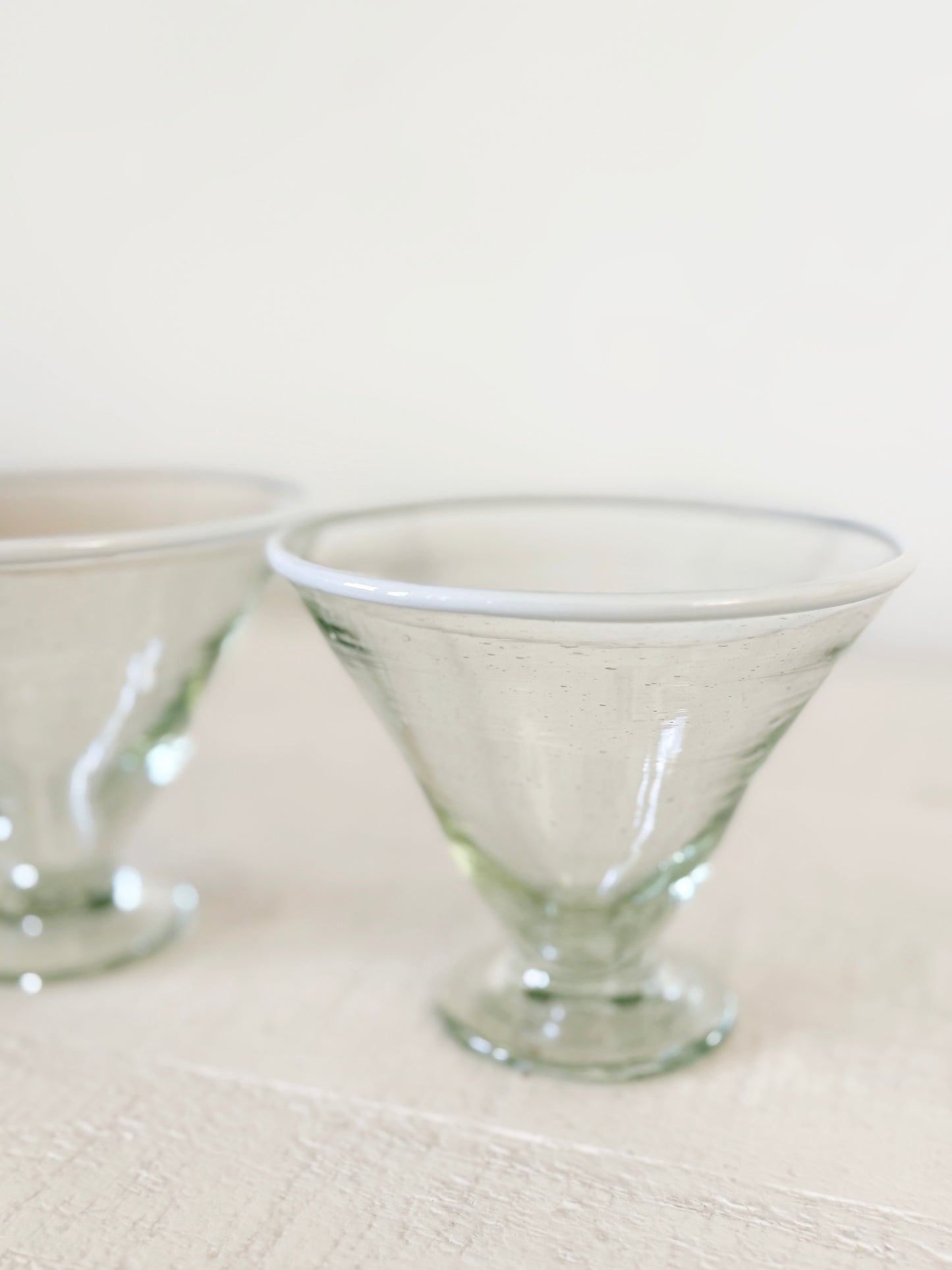 White Rim Margarita Glass Set