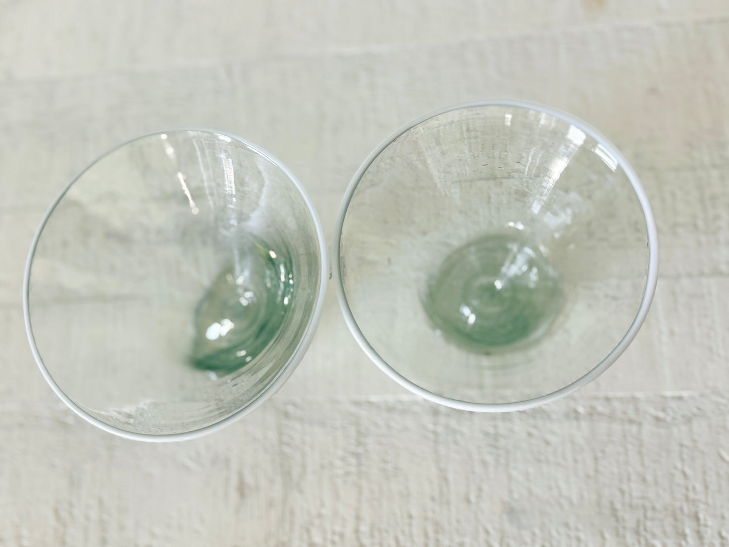 White Rim Margarita Glass Set