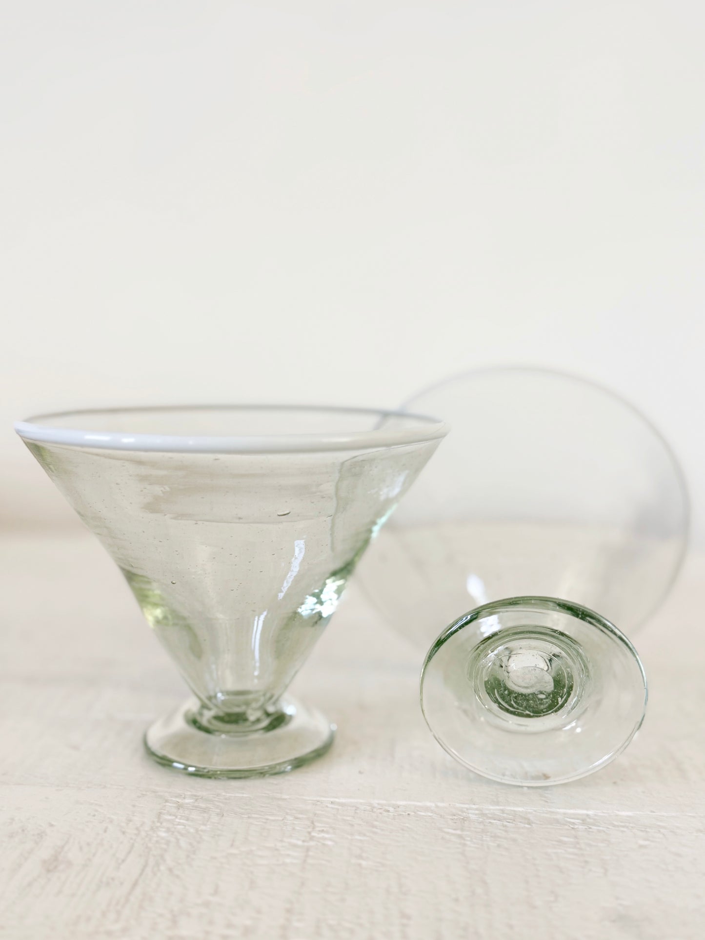White Rim Margarita Glass Set