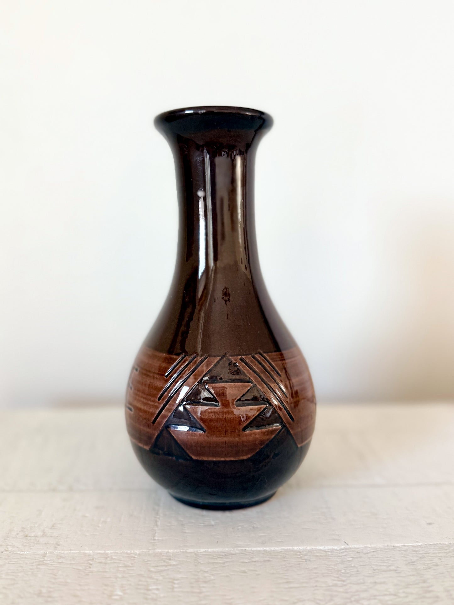 Brown Sioux pottery vase