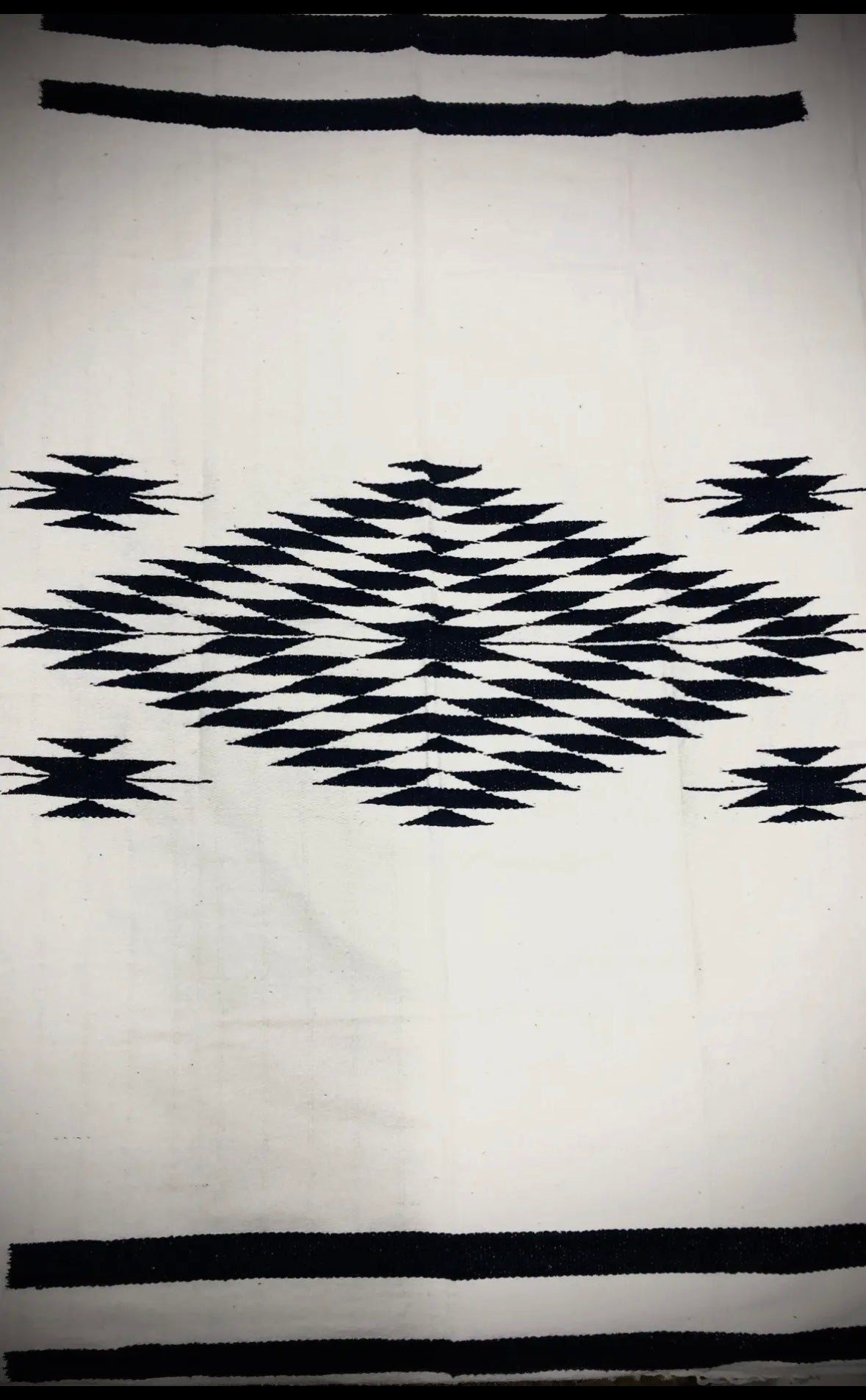 The Black & White Aztec Mexican Blanket