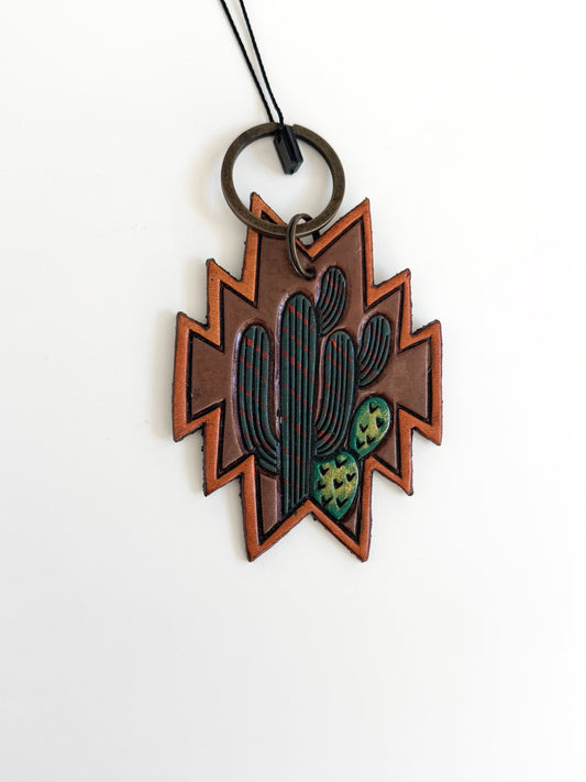 Aztec Cactus Keychain