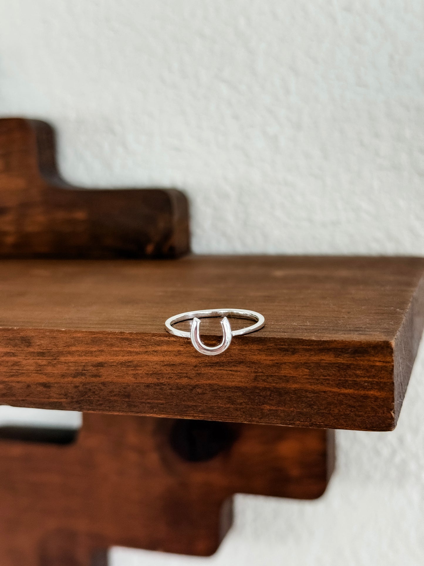 Dainty sterling silver horseshoe ring