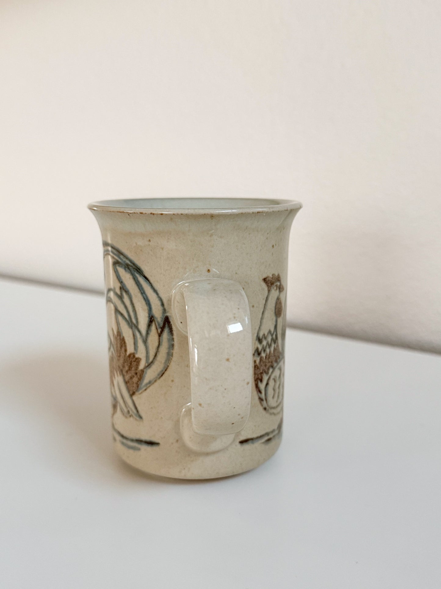 Vintage Rooster & Chicken Mug