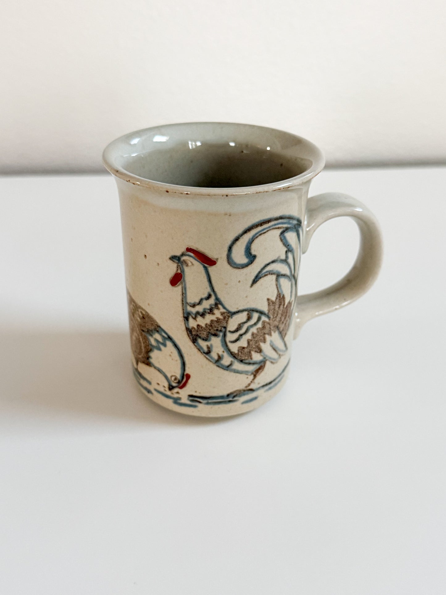 Vintage Rooster & Chicken Mug