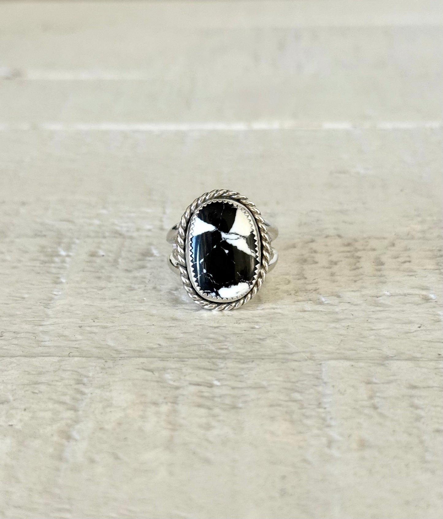 White Buffalo Turquoise Ring