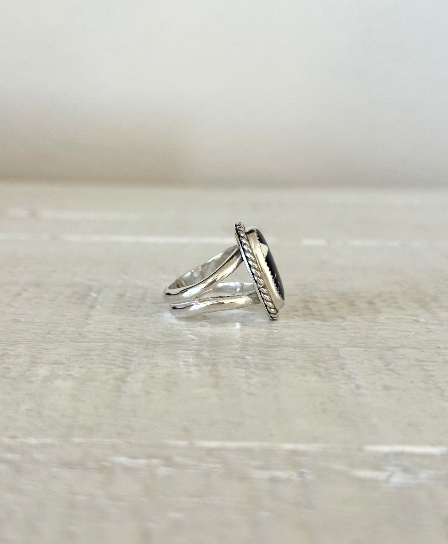 White Buffalo Turquoise Ring