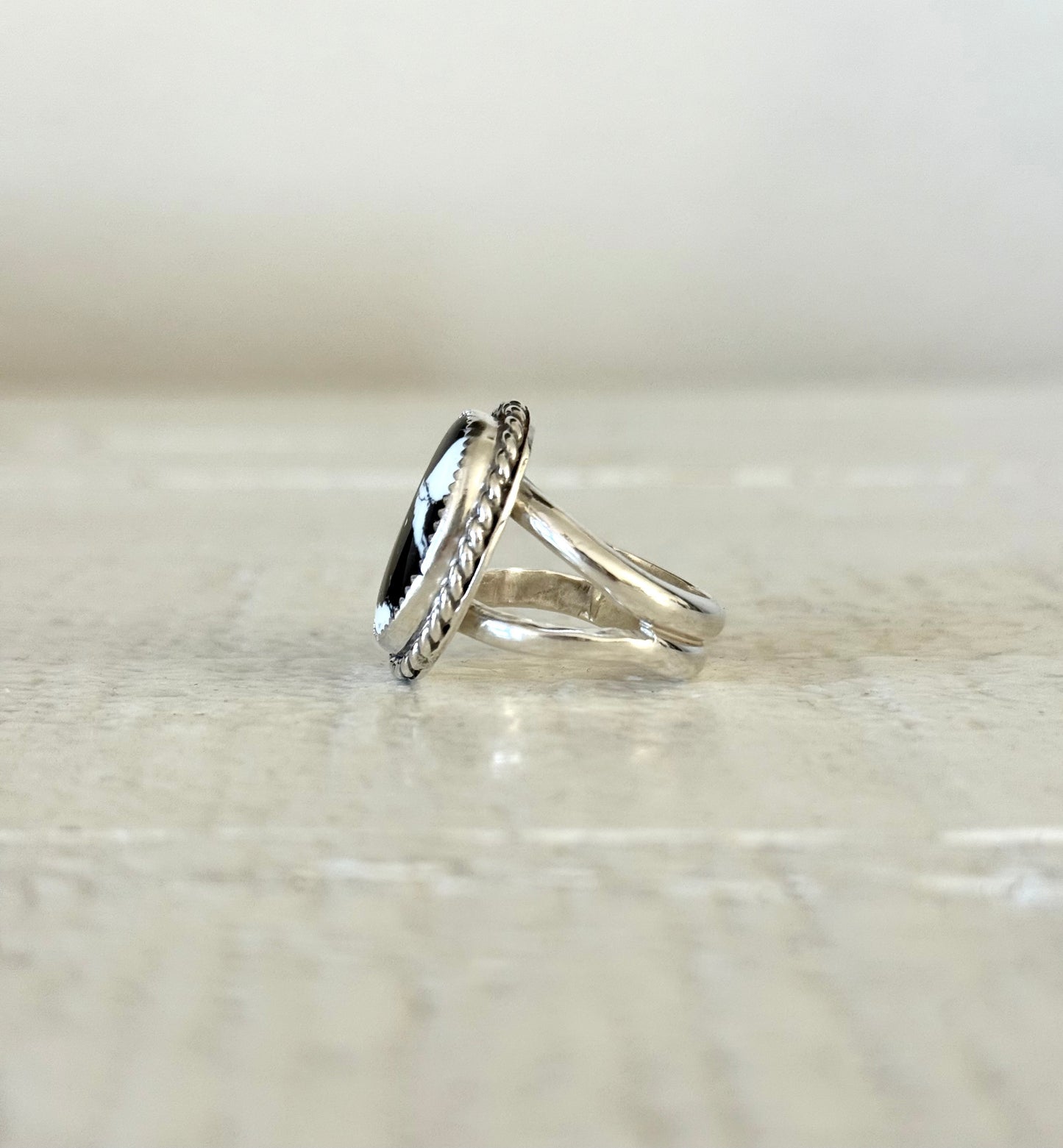 White Buffalo Turquoise Ring