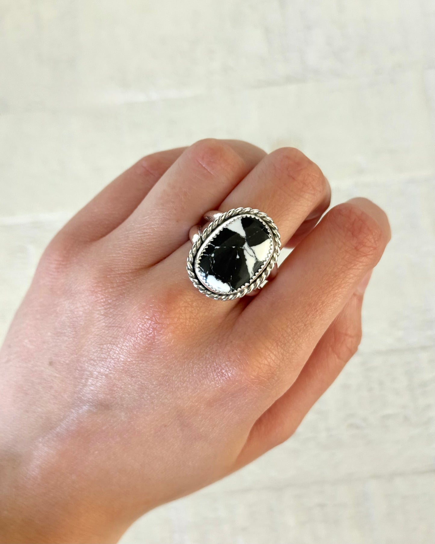 White Buffalo Turquoise Ring