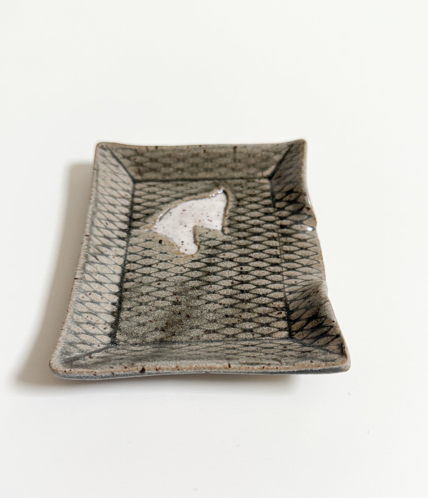 White Horse Stoneware Soap Dish