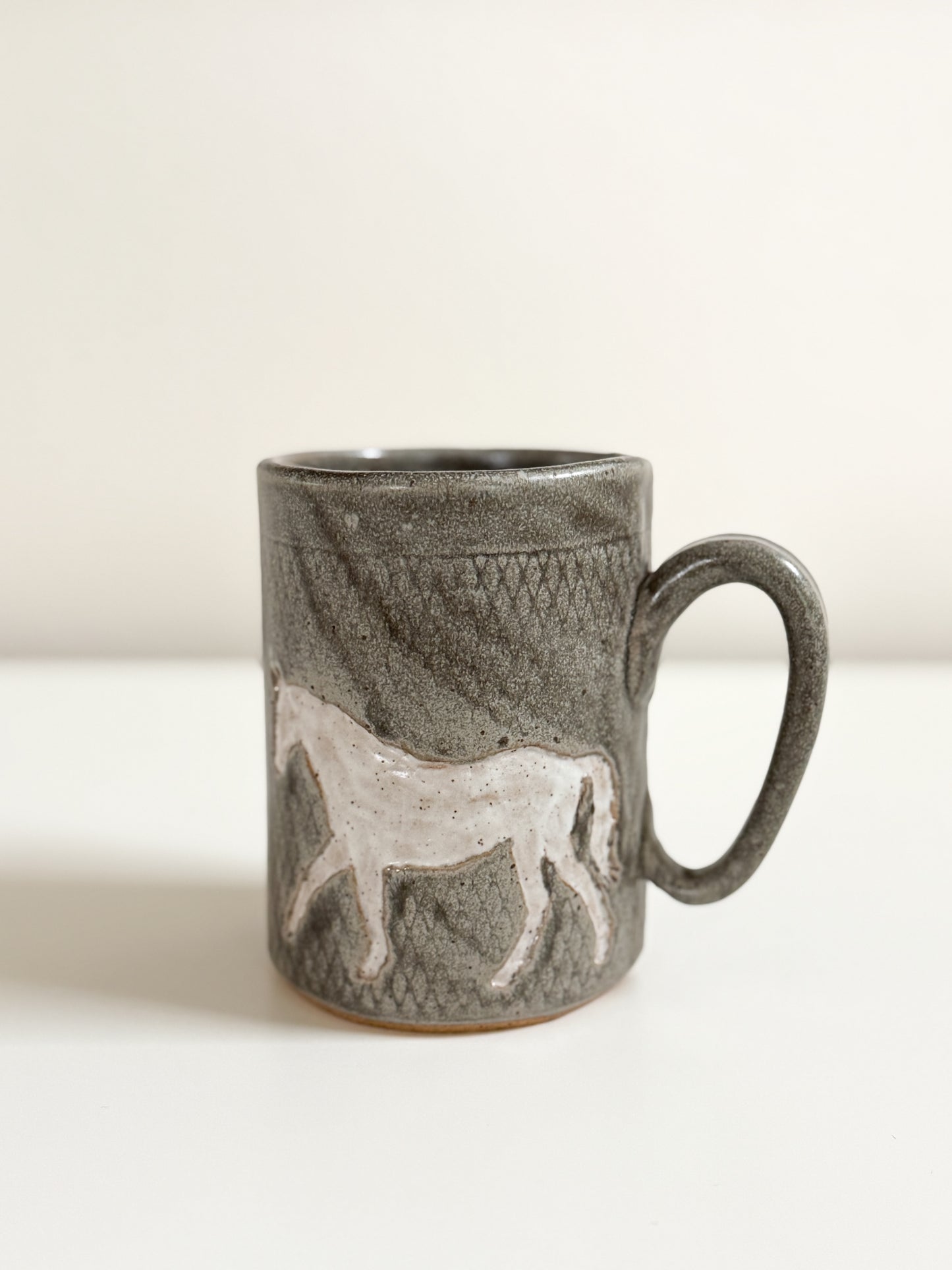 White Horse Pottery Mug