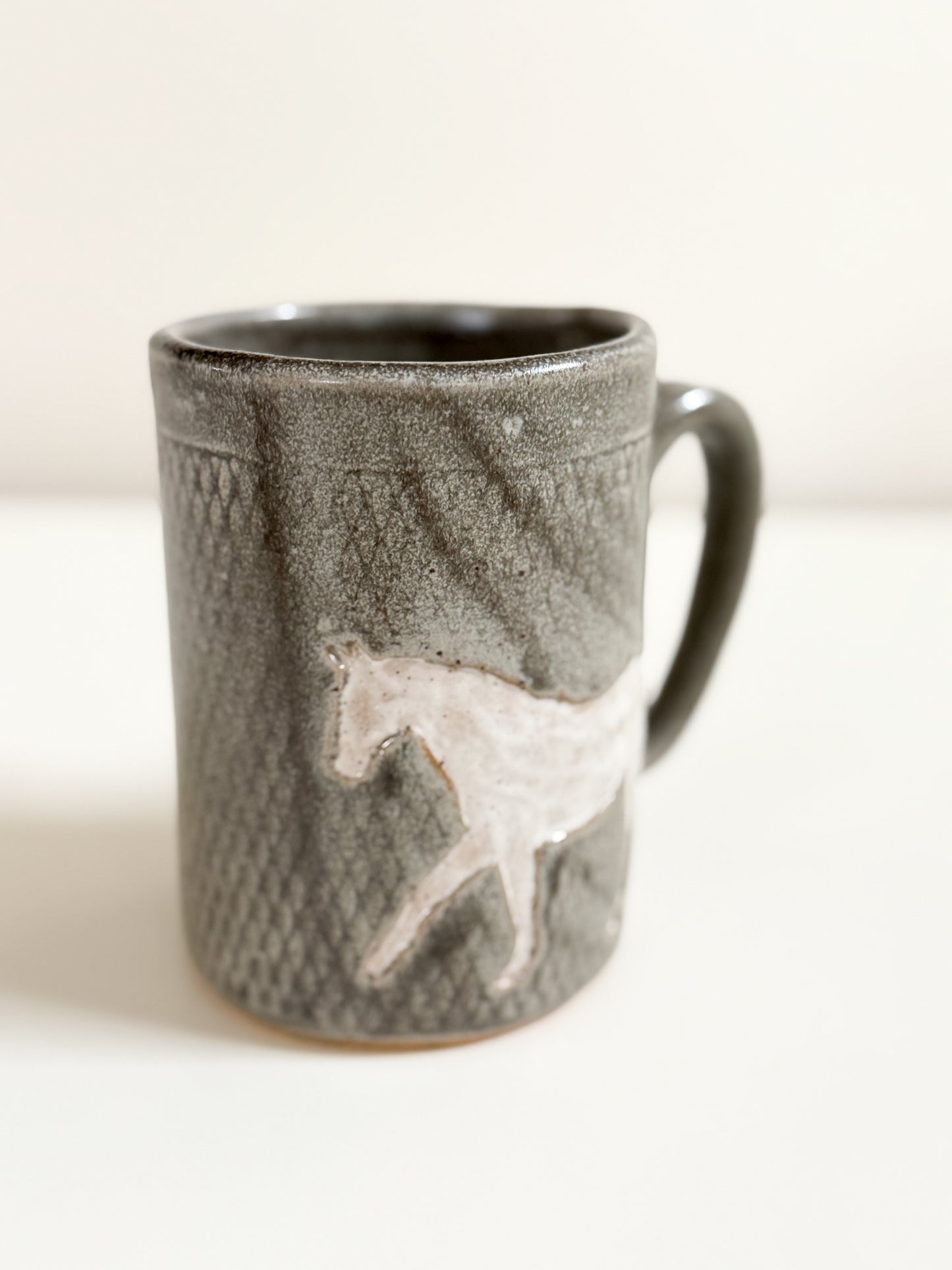White Horse Pottery Mug