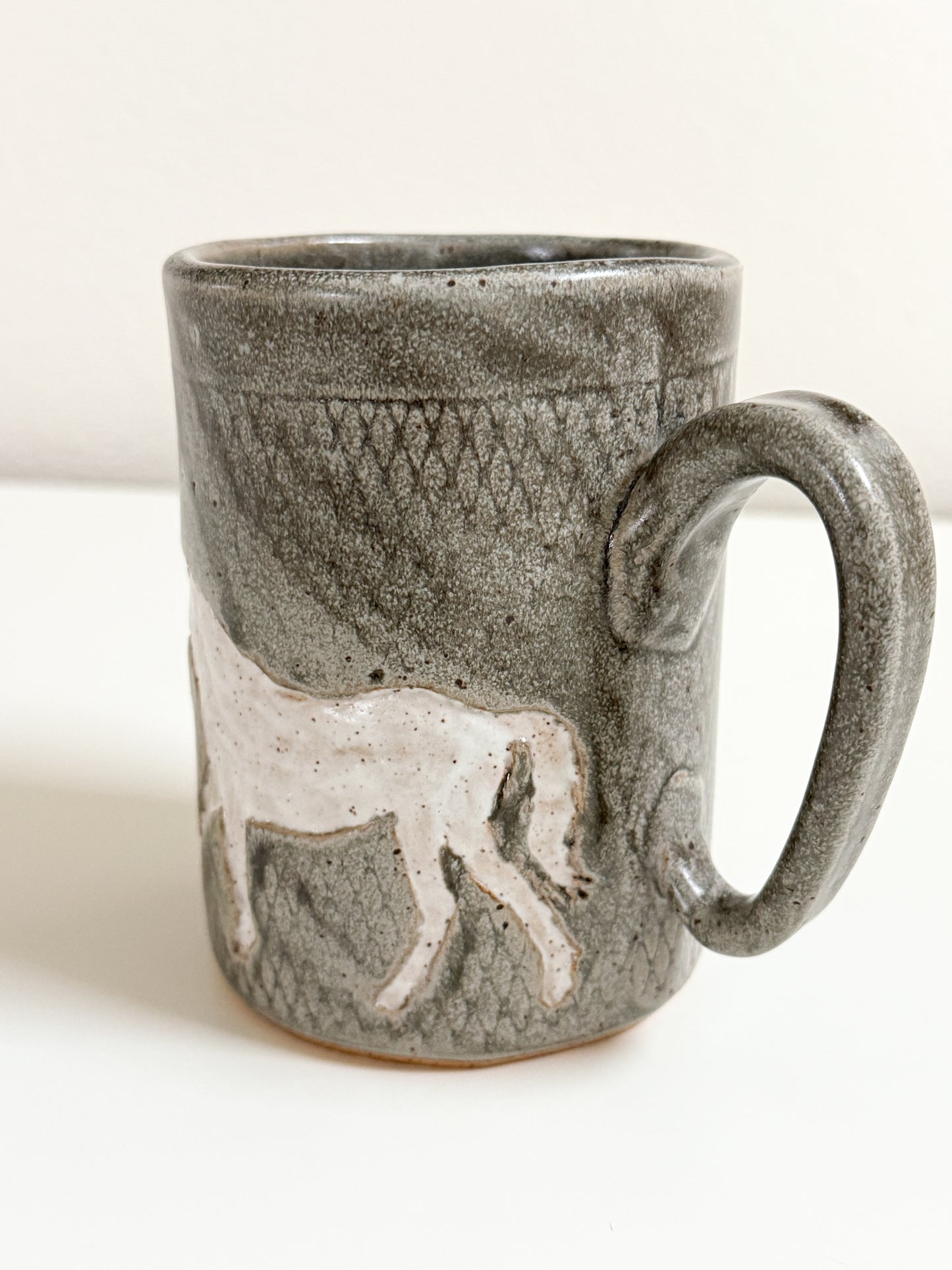 White Horse Pottery Mug