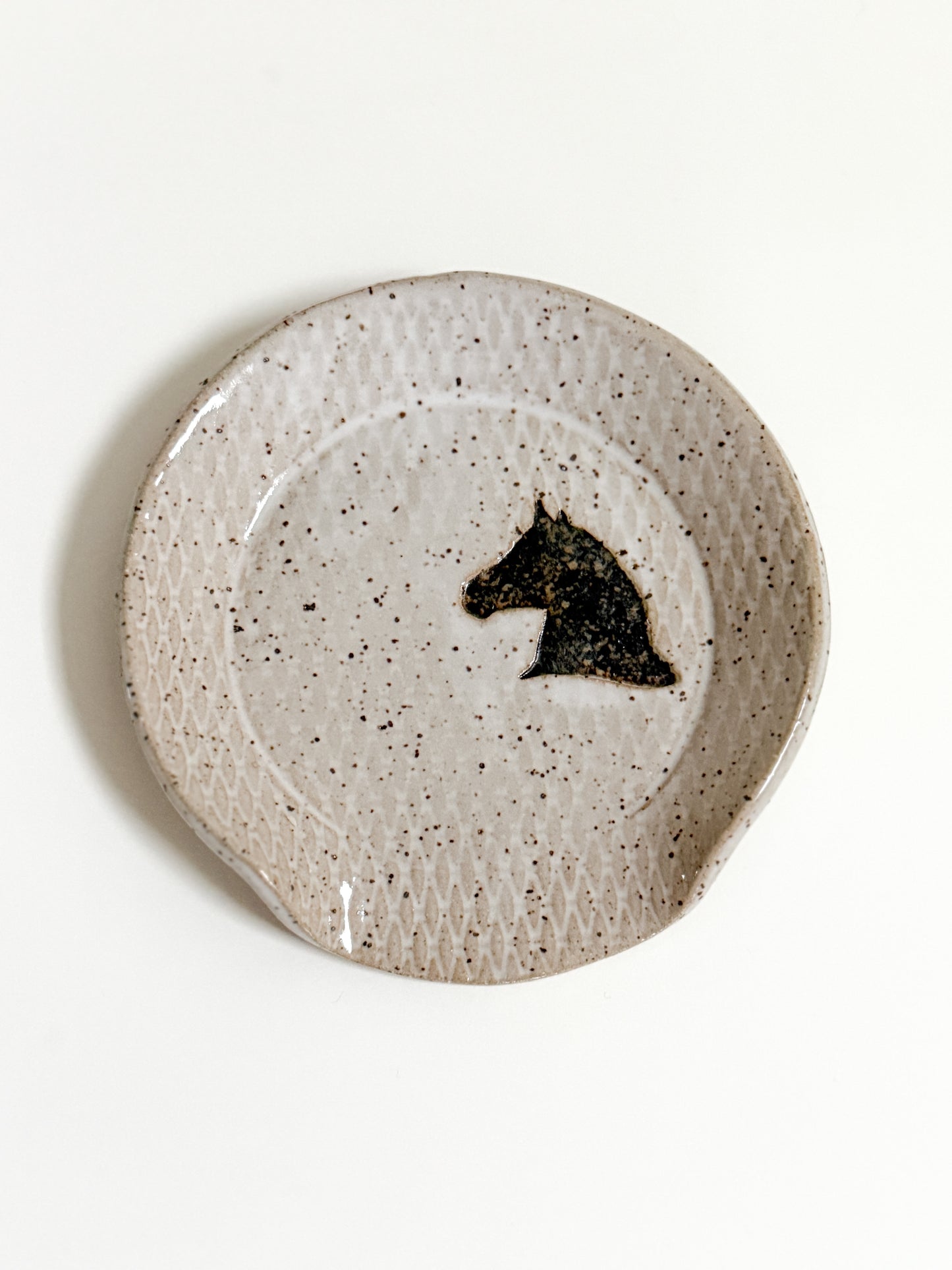 Brown Horse Stoneware Spoon Rest