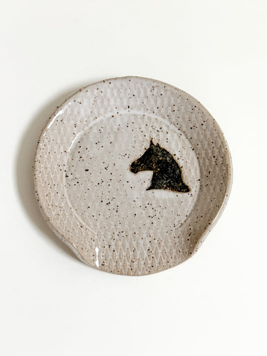 Brown Horse Stoneware Spoon Rest