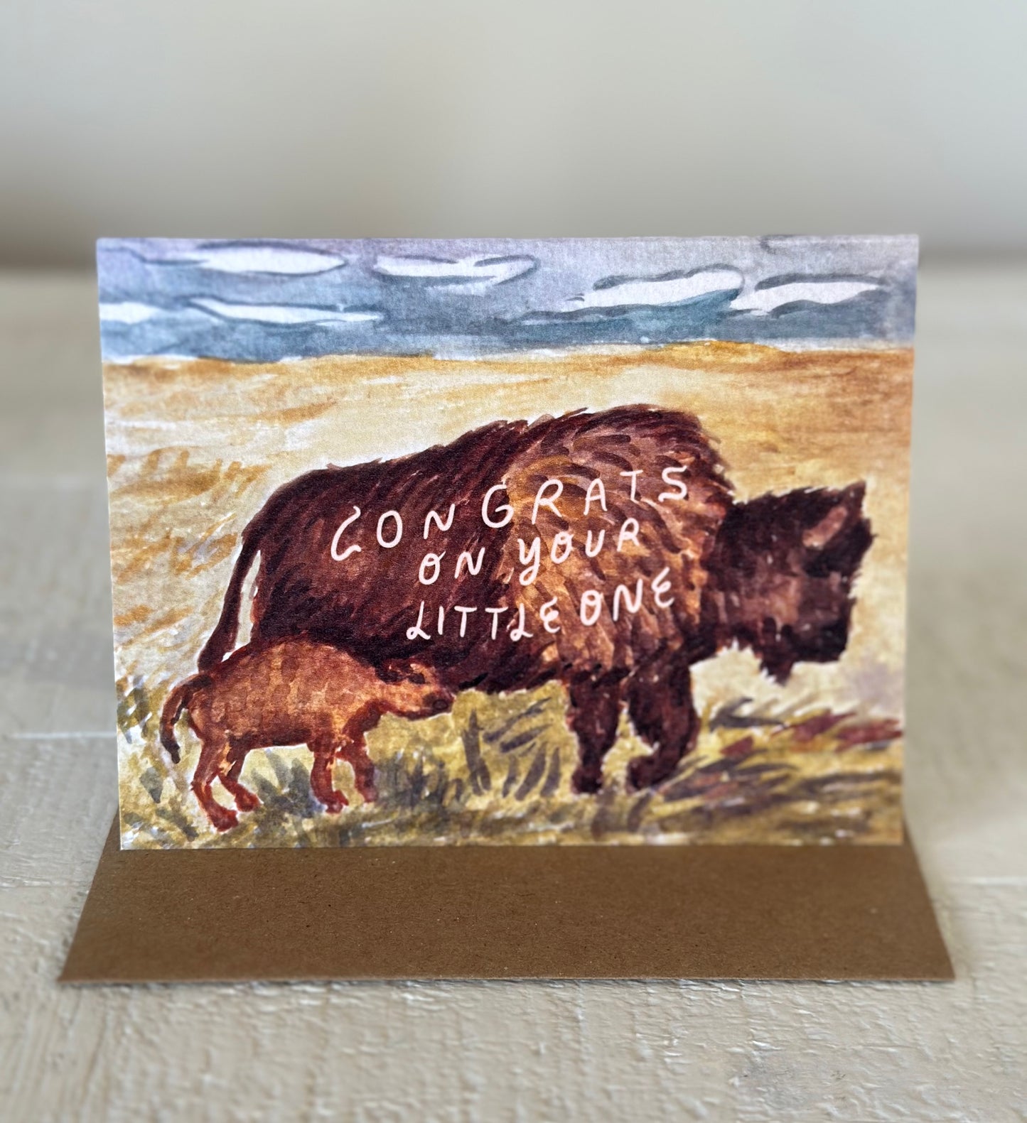 Buffalo Baby Greeting Card