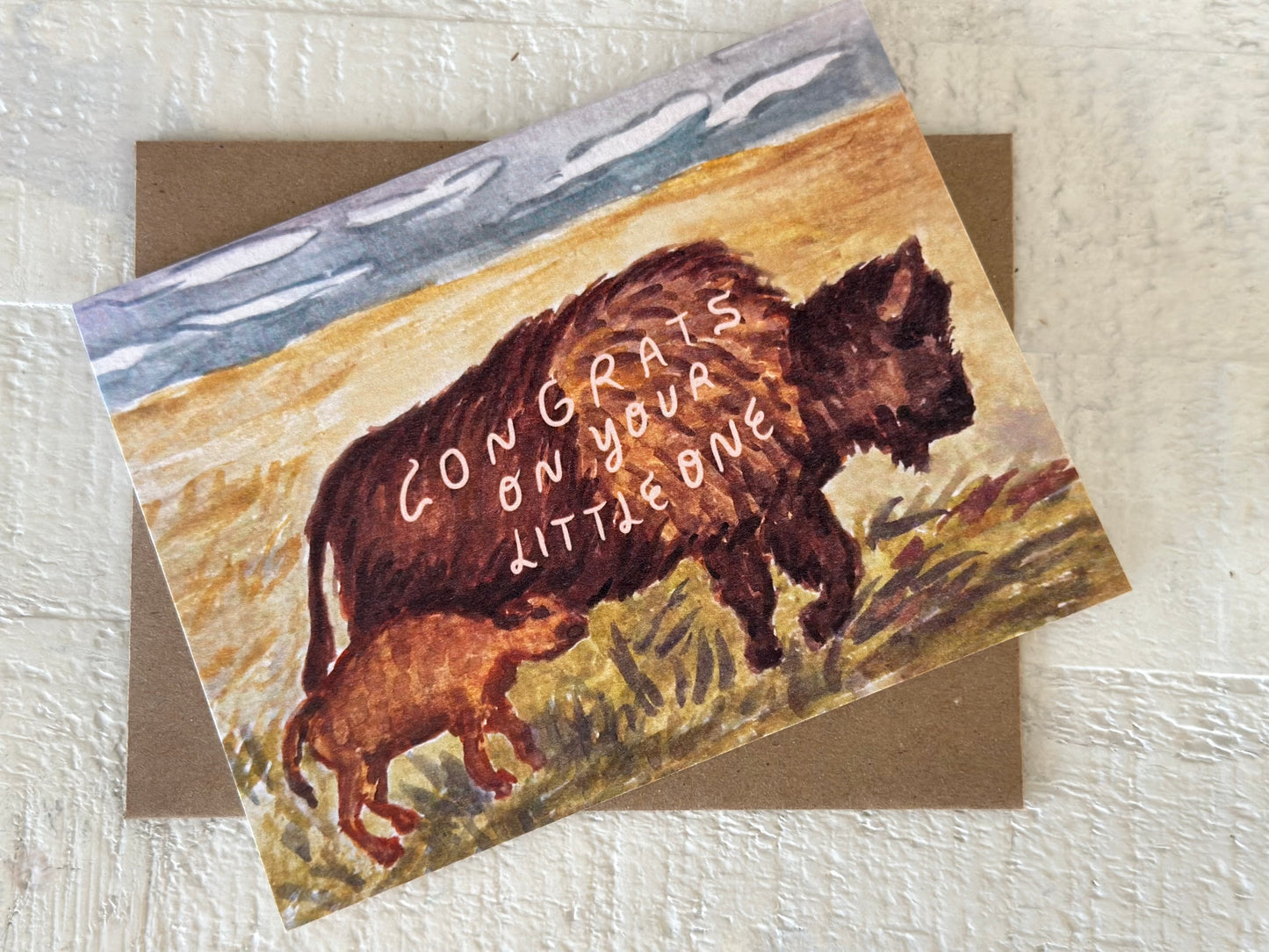 Buffalo Baby Greeting Card