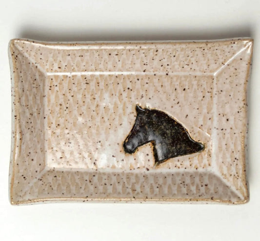 Brown Horse Stoneware Trinket Dish