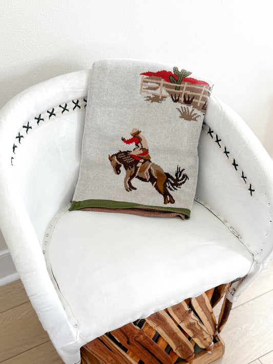 Cowboy Cotton Throw Blanket