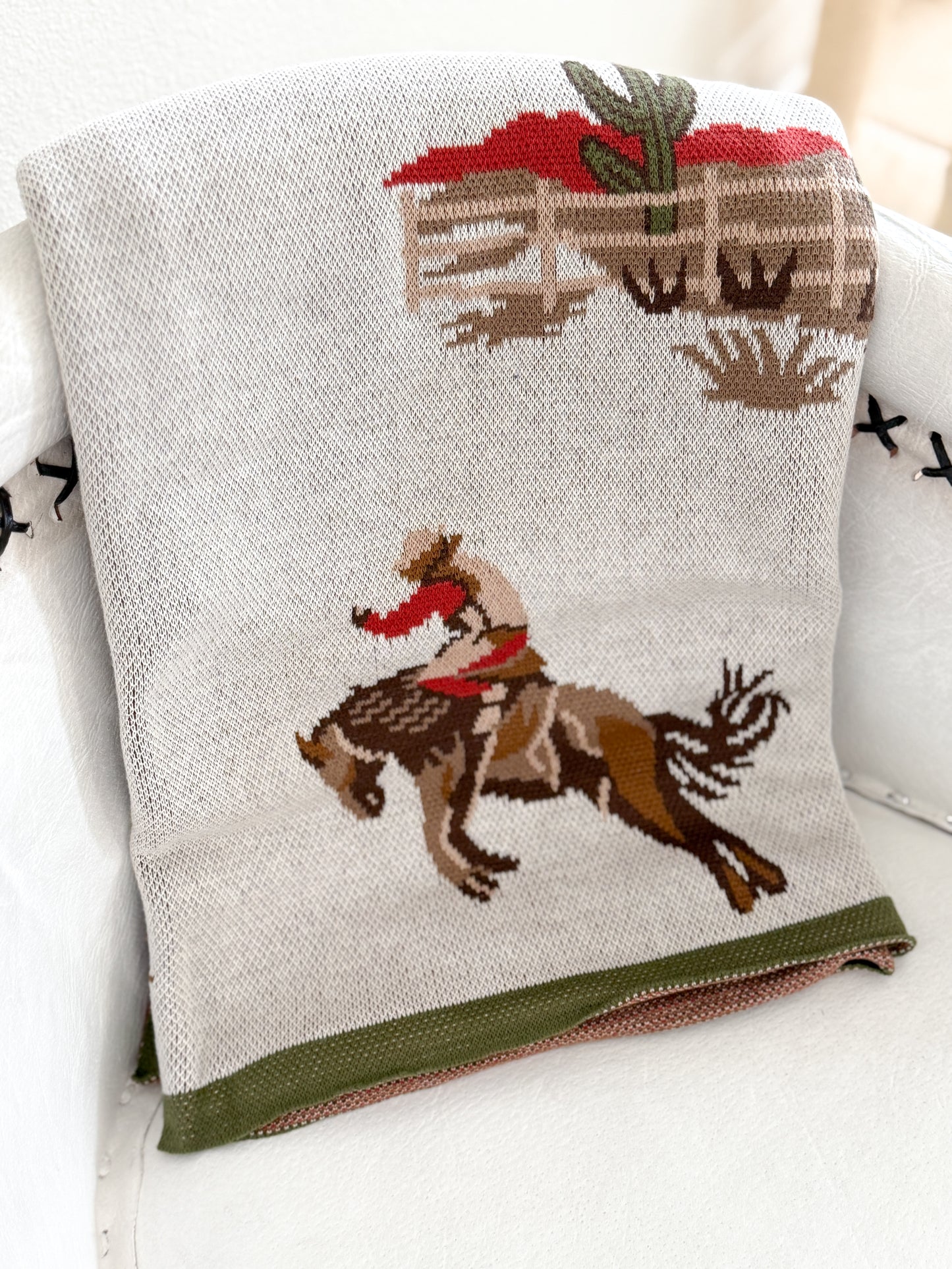 Cowboy Cotton Throw Blanket