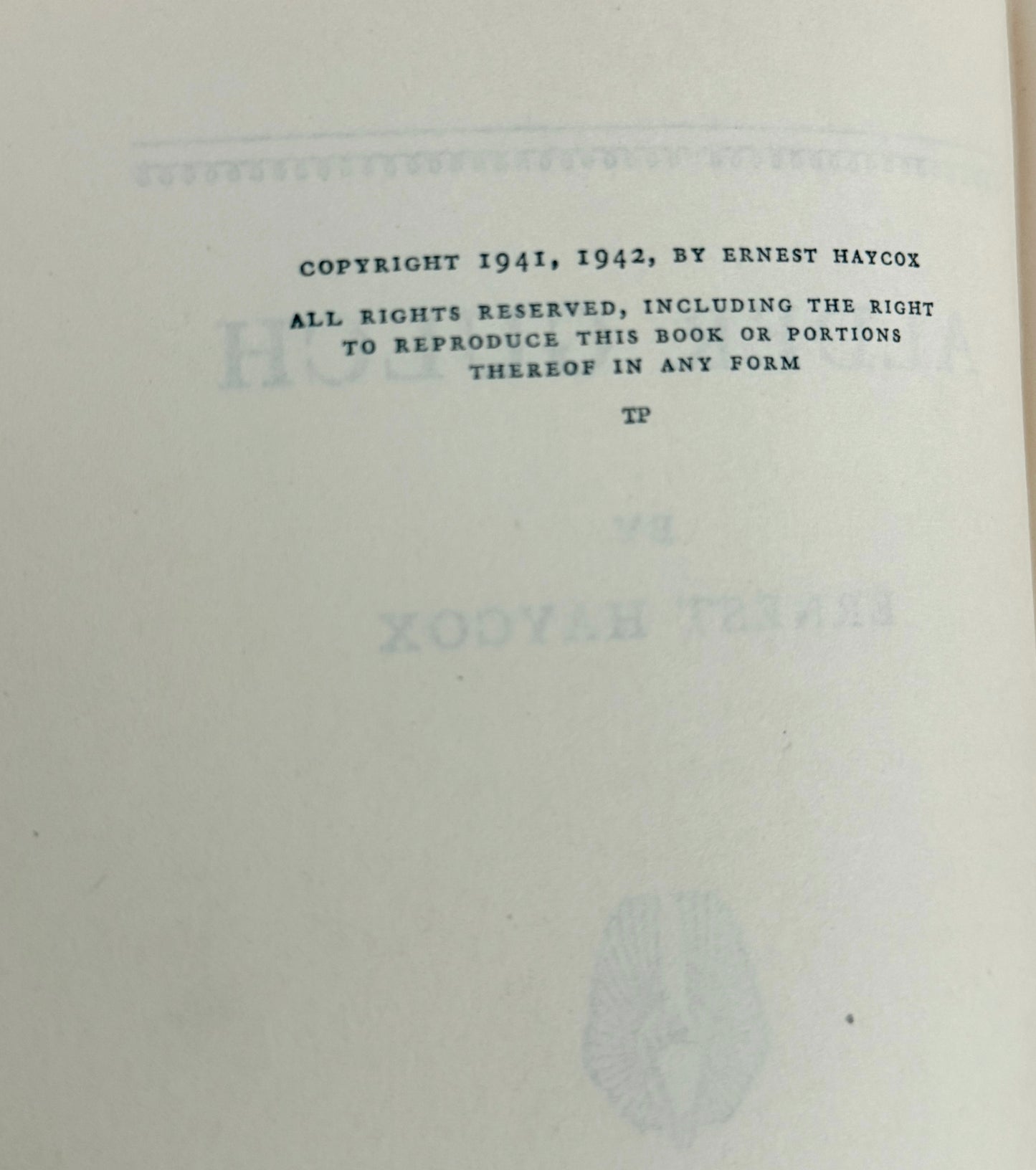 Vintage Ernest Haycox  Book