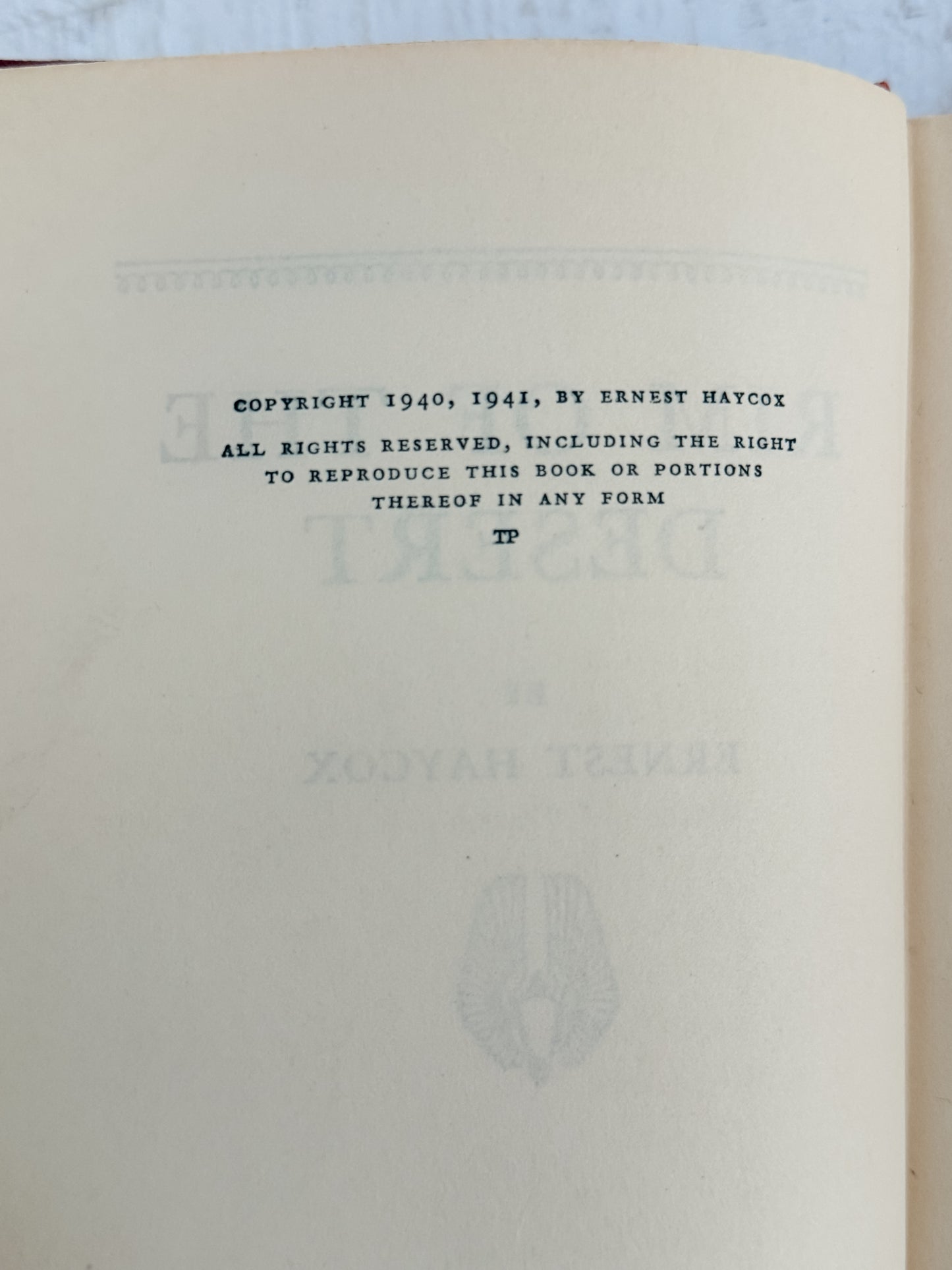 Vintage Ernest Haycox Book