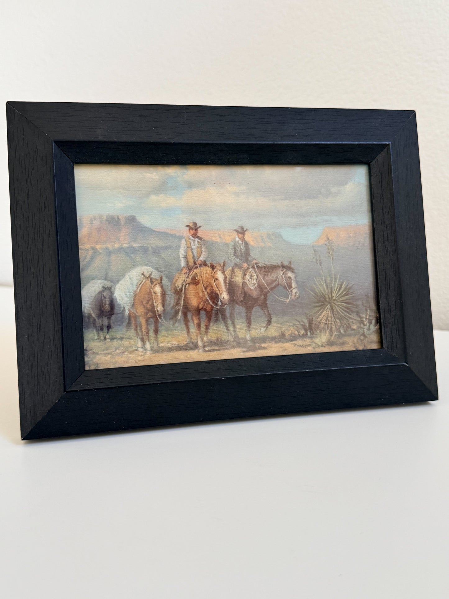 Thrifted frame with Cowboy Picture