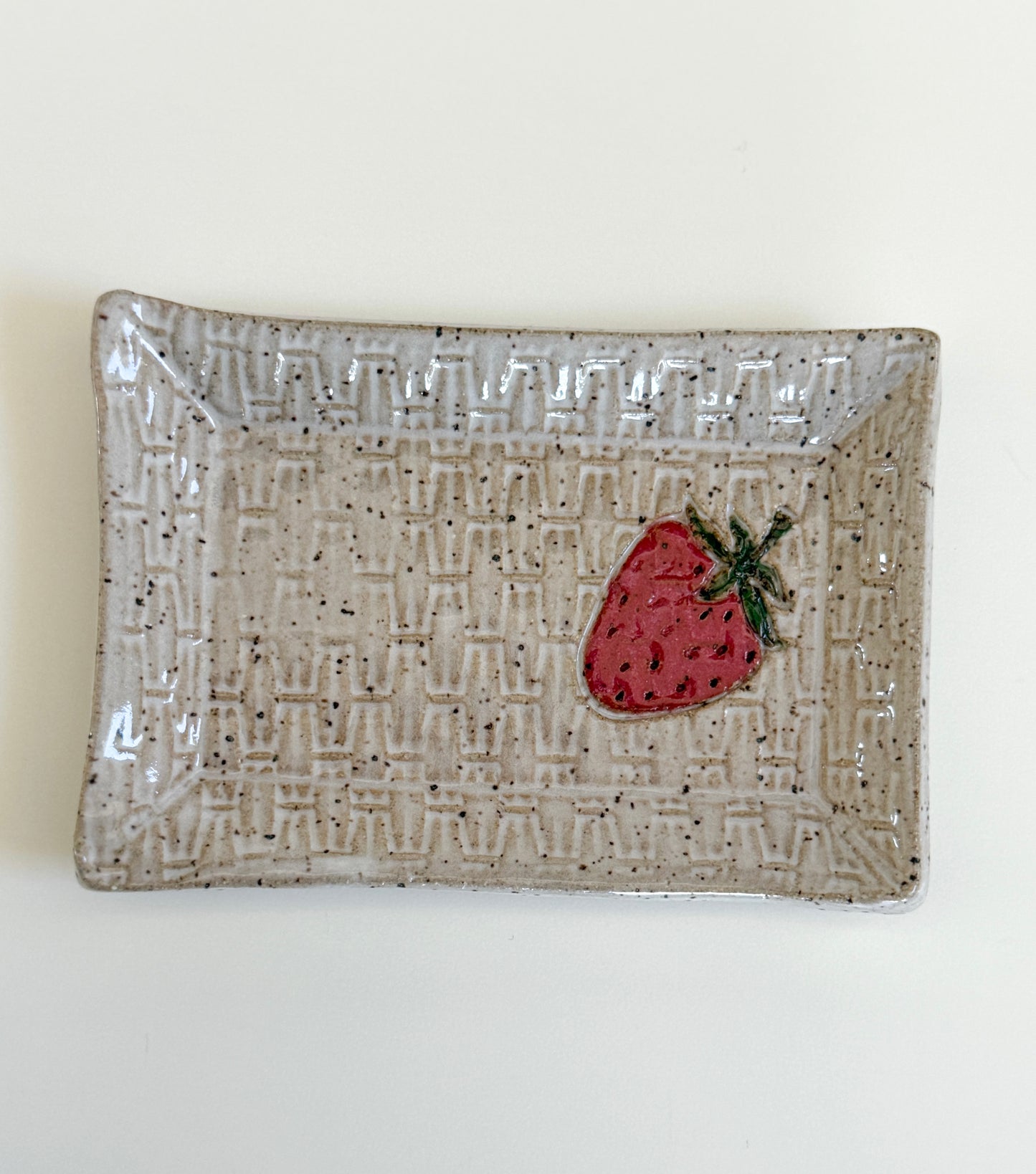 Strawberry Stoneware Trinket Dish