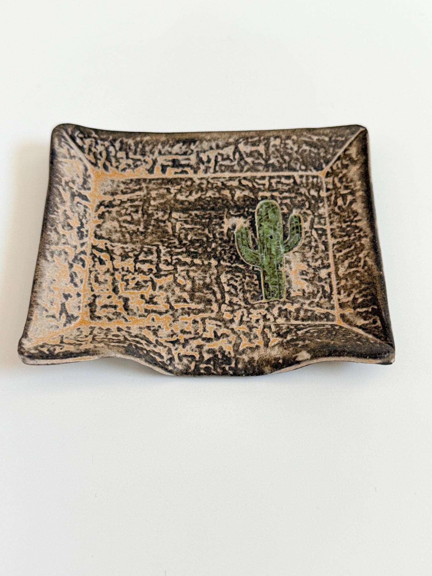 Cactus Stoneware Soap Dish