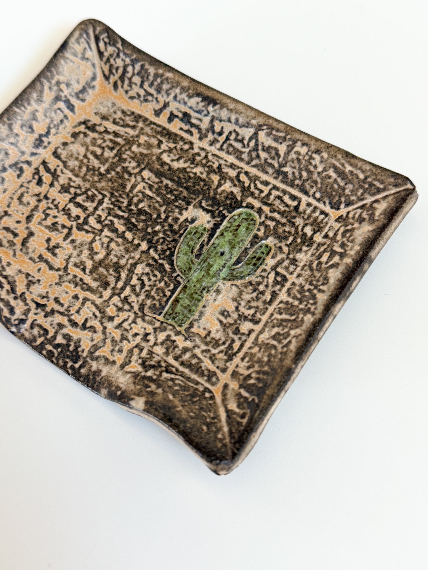 Cactus Stoneware Soap Dish
