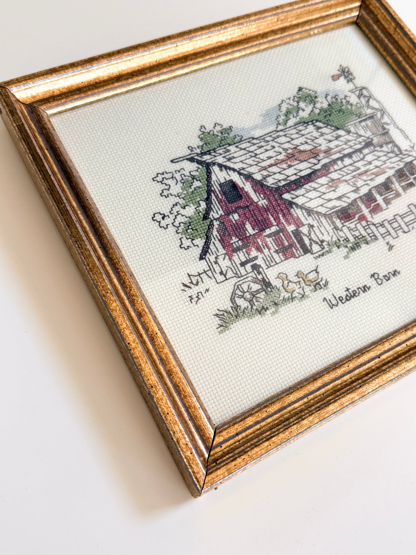 Vintage Western Barn Cross Stitch