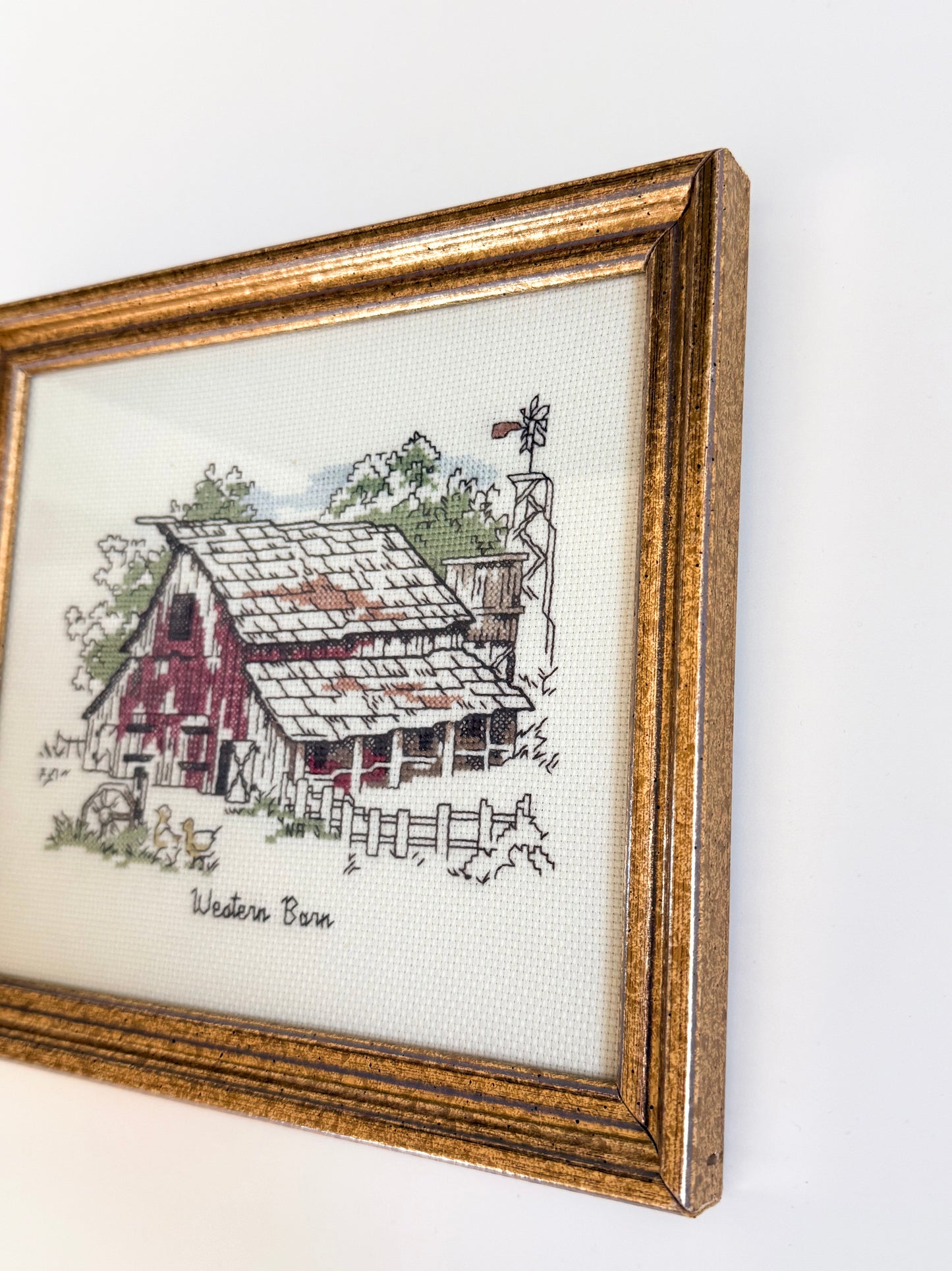 Vintage Western Barn Cross Stitch