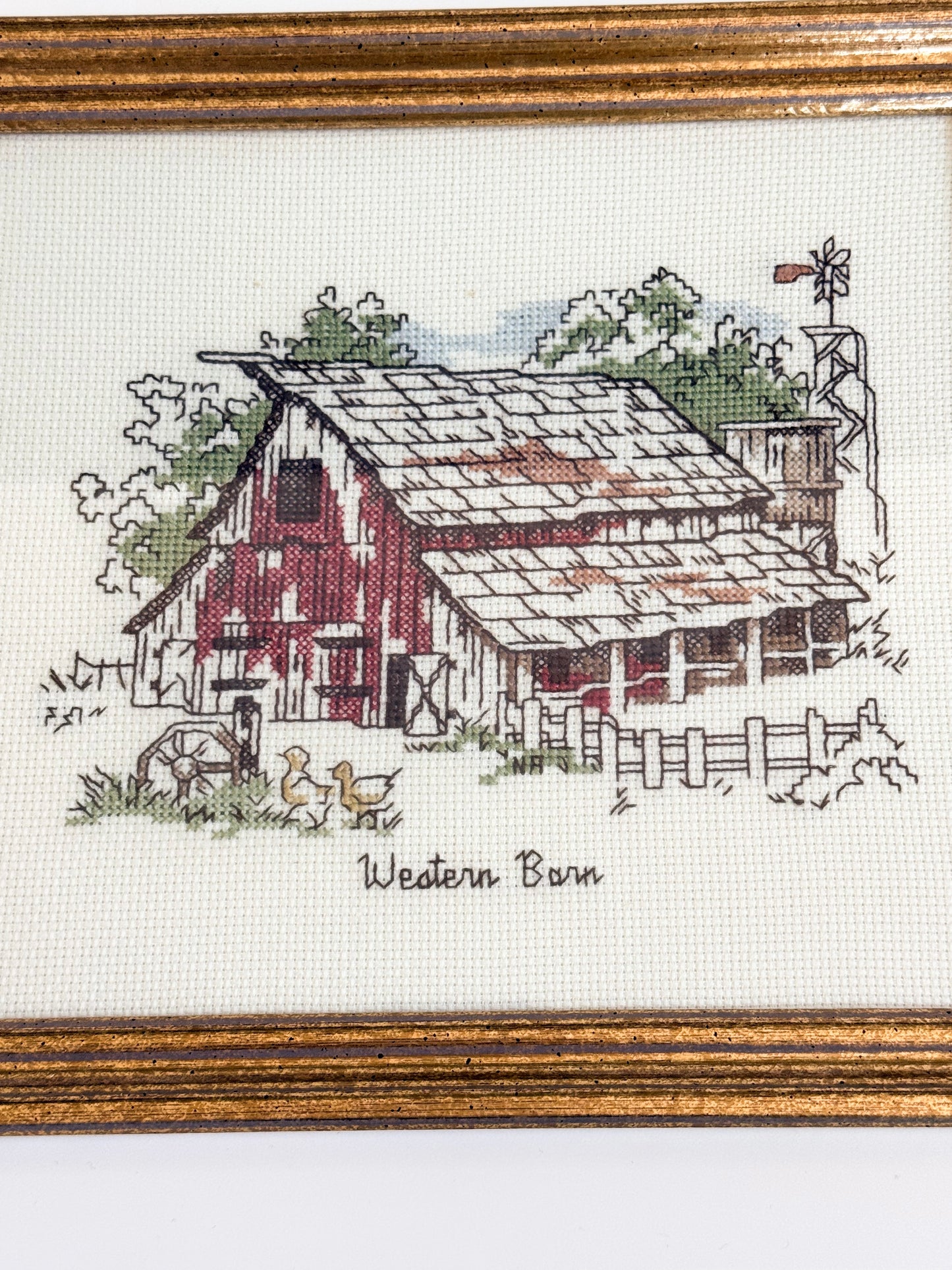 Vintage Western Barn Cross Stitch