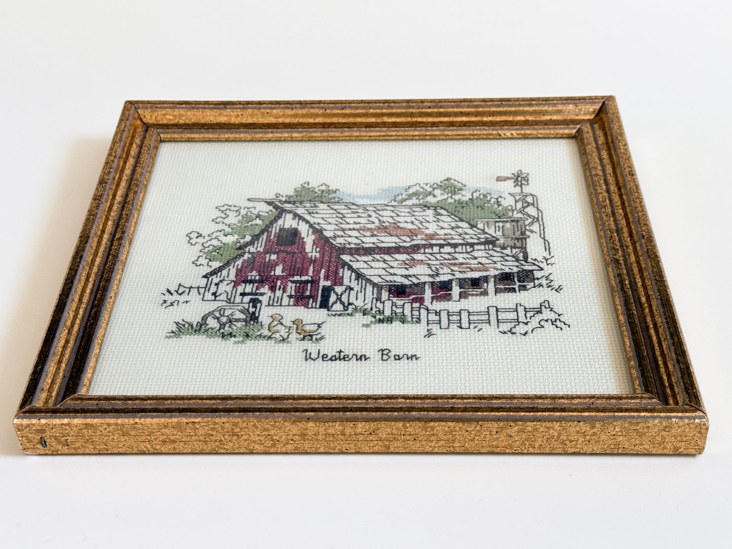 Vintage Western Barn Cross Stitch