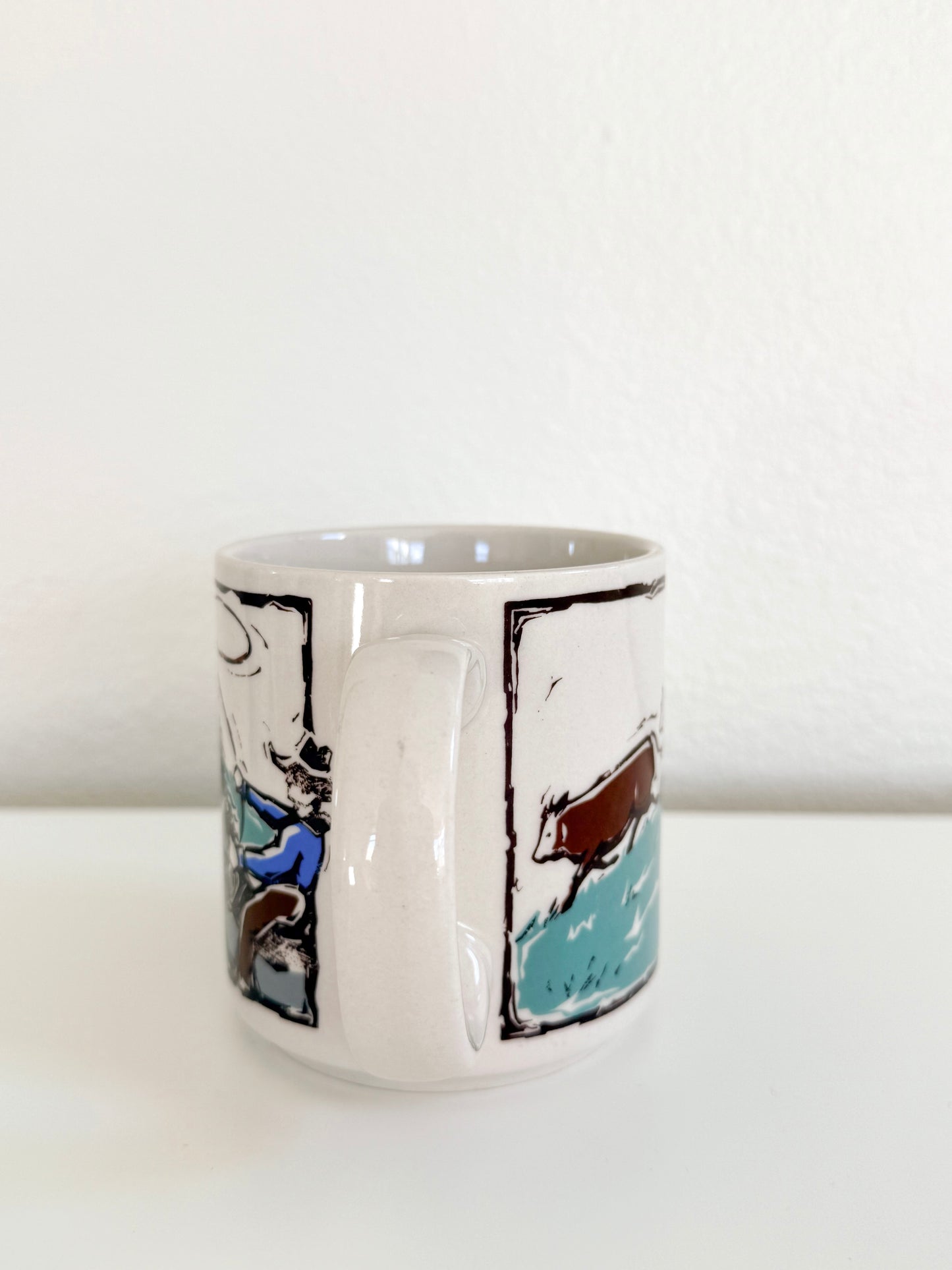 Vintage Ropin' Cowboy Mug