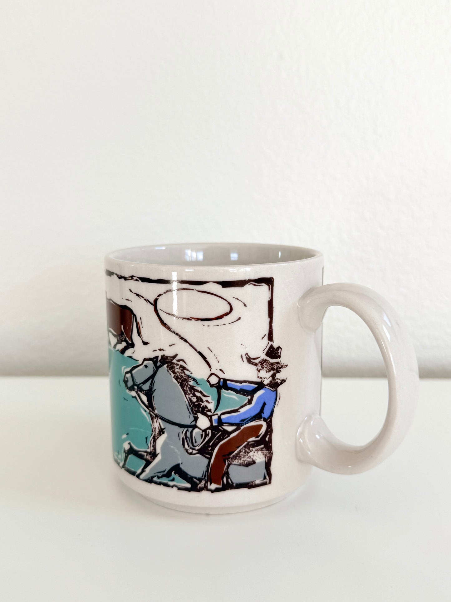Vintage Ropin' Cowboy Mug